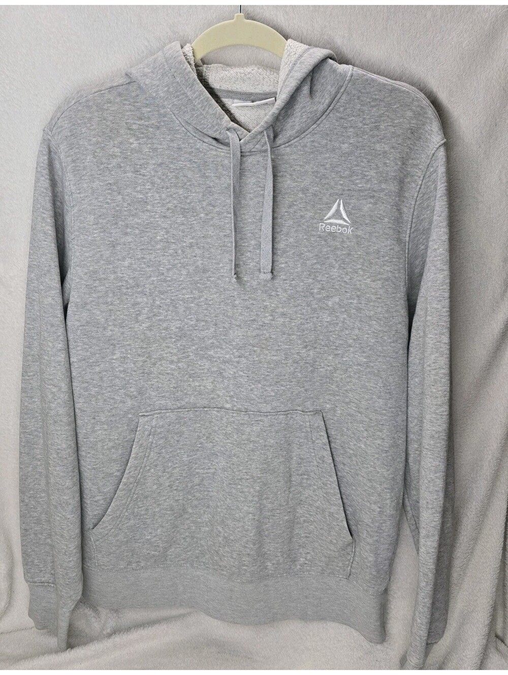Reebok Men's  Delta Logo Pullover Hoodie Heather Grey Size Large